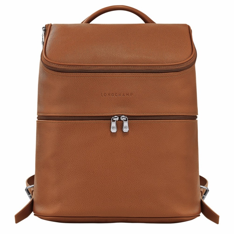 Brown Longchamp Le Foulonne Women's Backpack